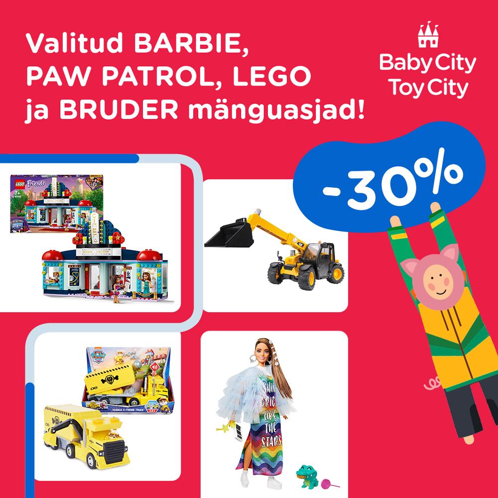 Valitud BARBIE, PAW PATROL, LEGO ja BRUDER mänguasjad -30%! - Babycity