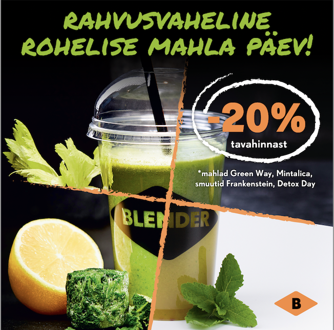 Rohelised mahlad ja smuutid -20% - Blender