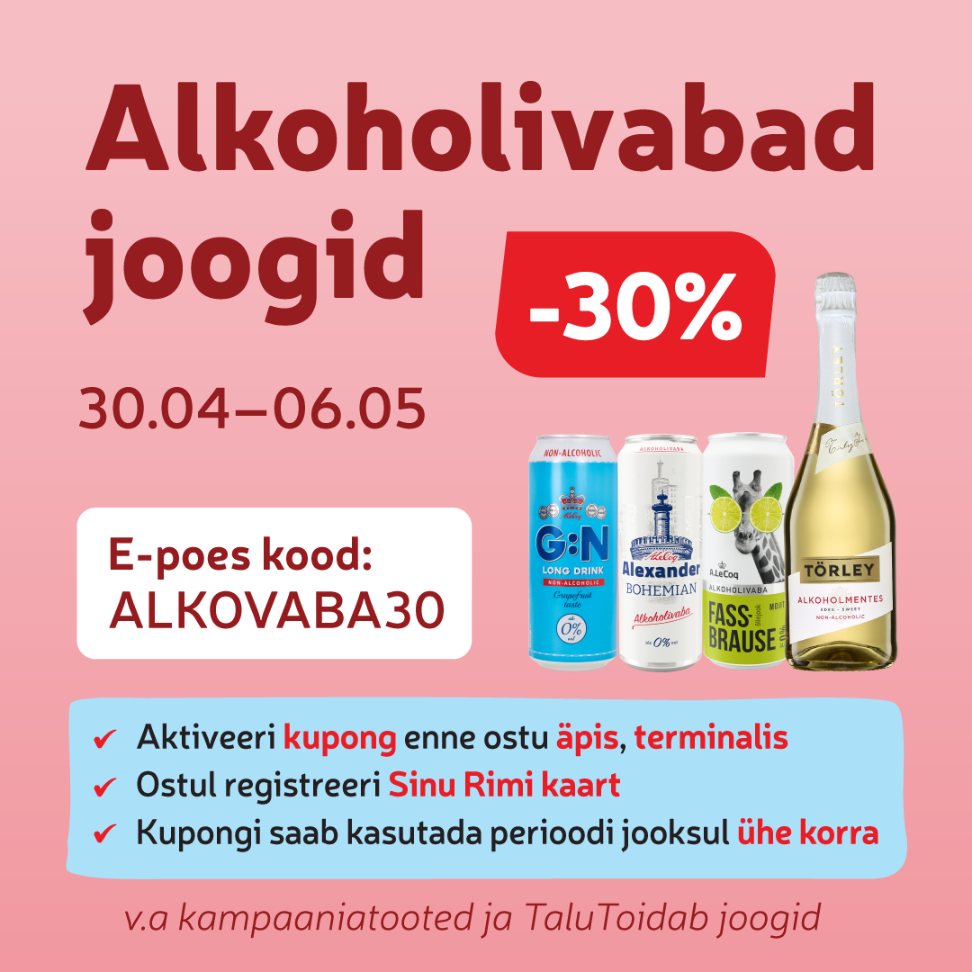 Alkoholivabad joogid -30% - Rimi Hyper