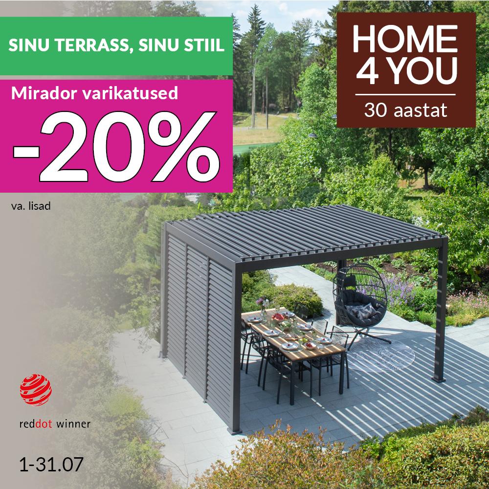 Sinu terrass, sinu stiil - varikatus MIRADOR nüüd -20% - Home4you