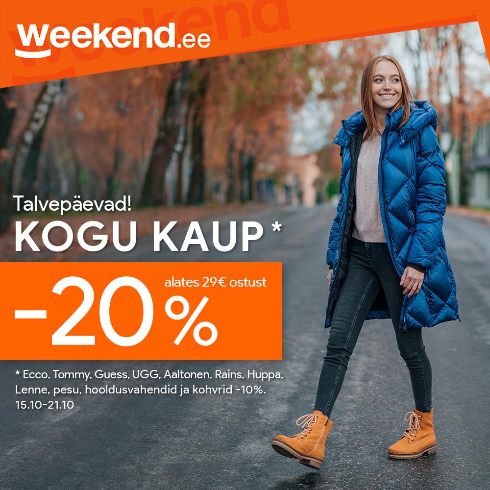 Talvepäevad: KOGU KAUP -20% * - Weekend Jalatsipood