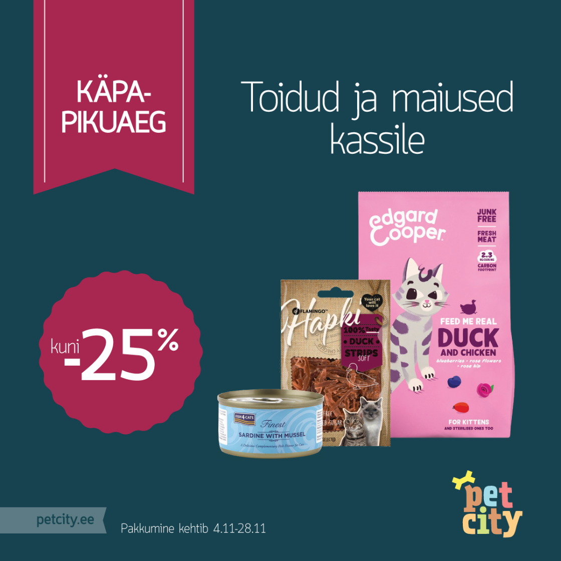 Toidud ja maiused kassile kuni -25% - PetCity