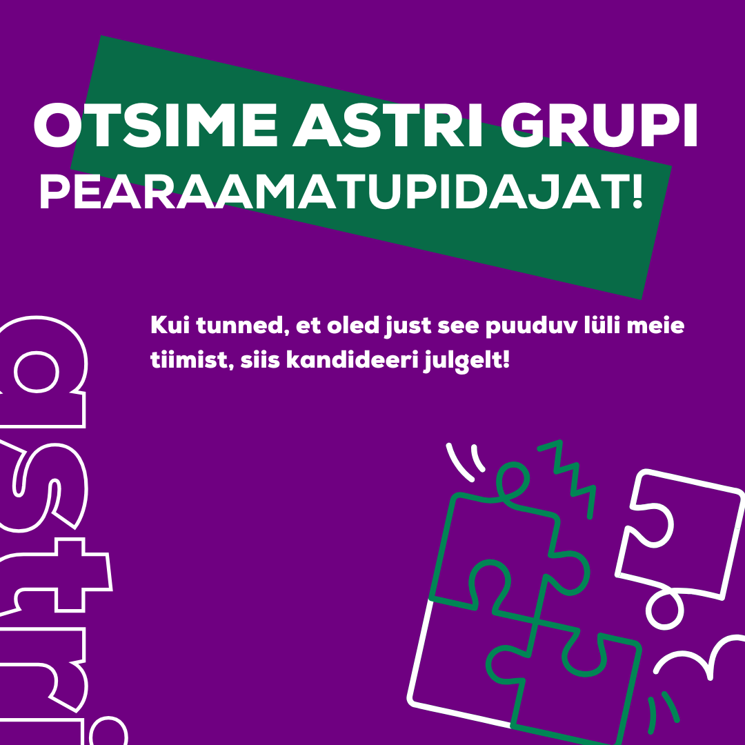 Otsime Astri Grupi pearaamatupidajat!