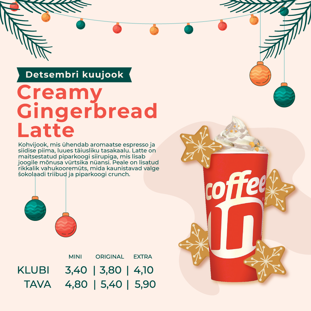 Detsembri kuujook - Creamy Gingerbread Latte - Coffee In & Yo!