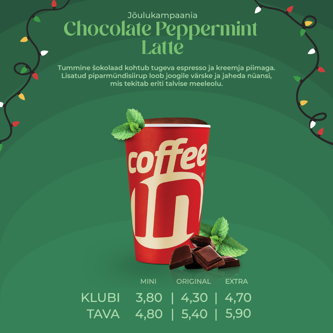 Chocolate Peppermint Latte - Coffee In & Yo!