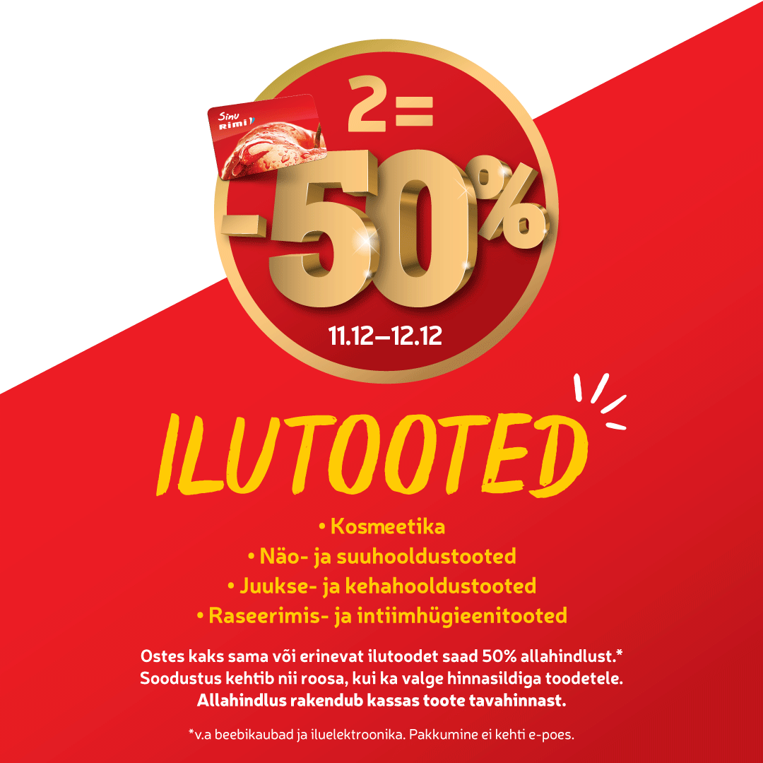 Ilutooted kliendikaardiga 2=-50% - Rimi Hyper