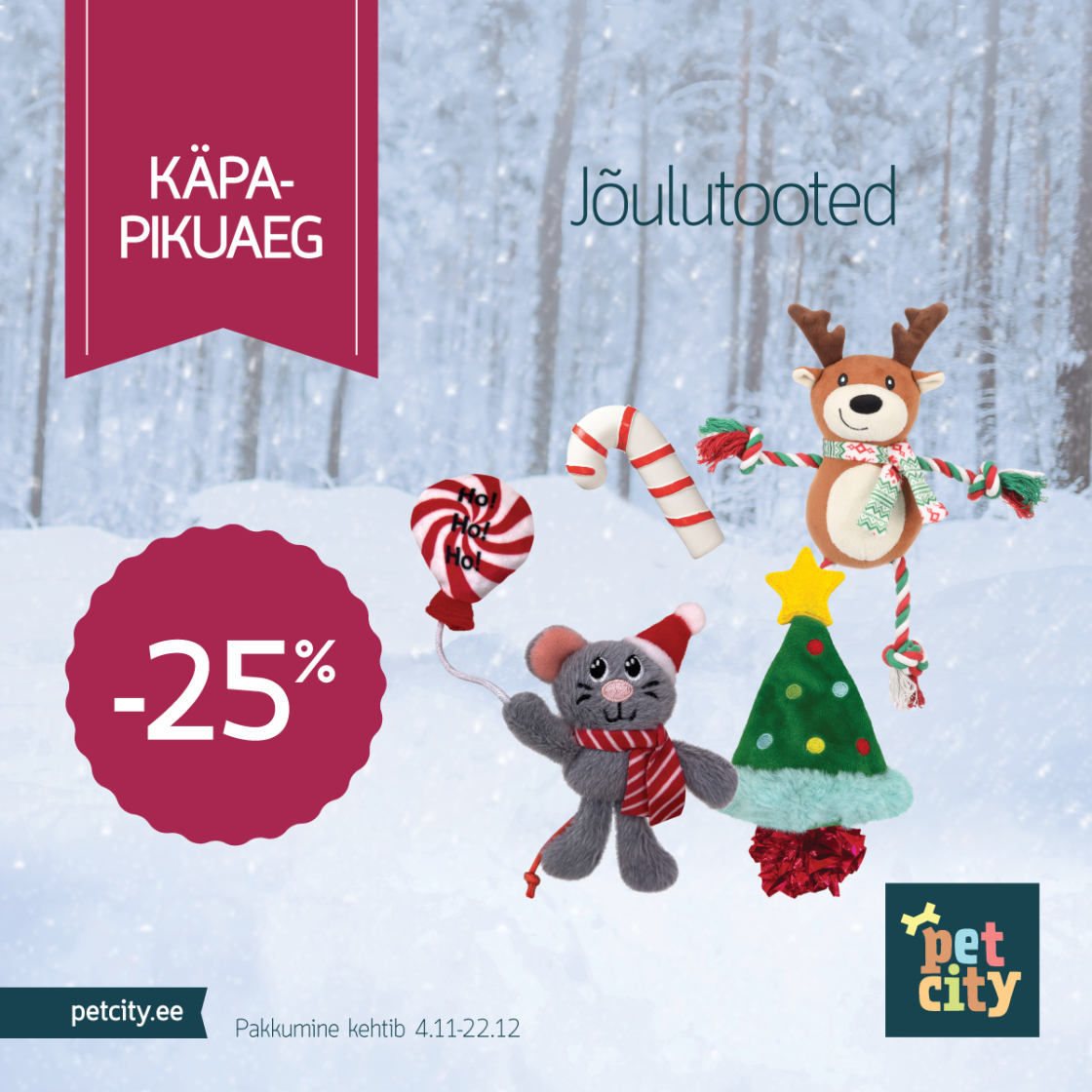 Jõulutooted lemmikule -25% - PetCity