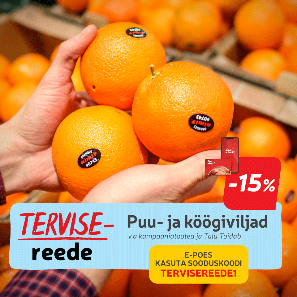 Igal reedel kliendikaardiga puu- ja köögiviljad 15% soodsamalt! - Rimi Hyper