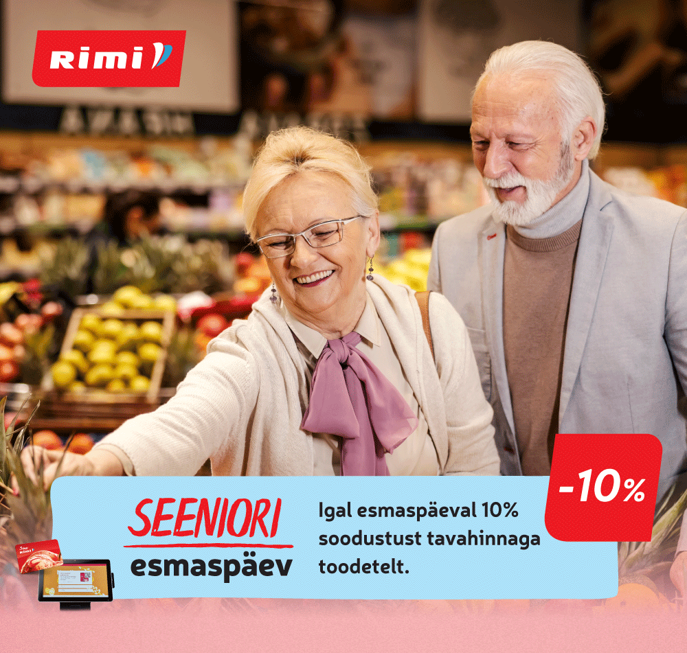 Igal esmaspäeval seenioritele 10% soodsam ost - Rimi Hyper