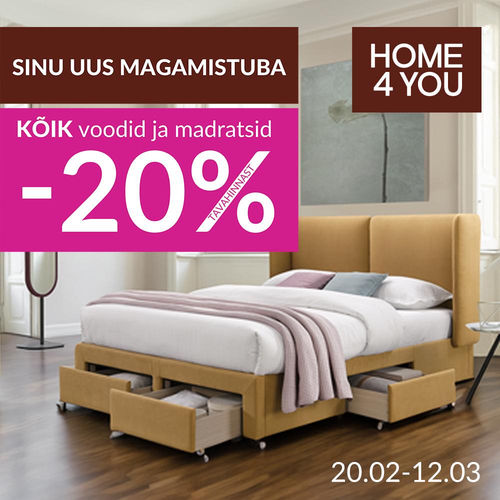 Sinu uus magamistuba! KÕIK voodid ja madratsid -20% - Home4you