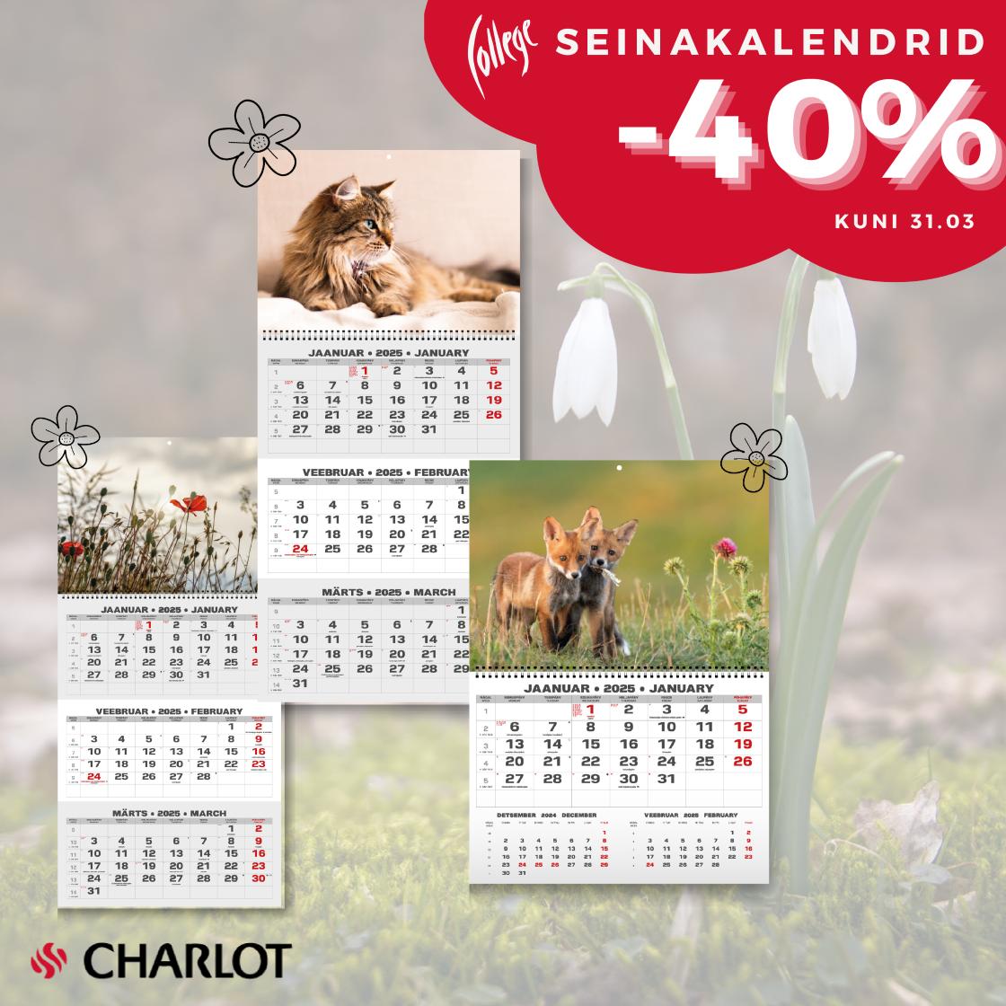 College seinakalendrid -40% - Charlot