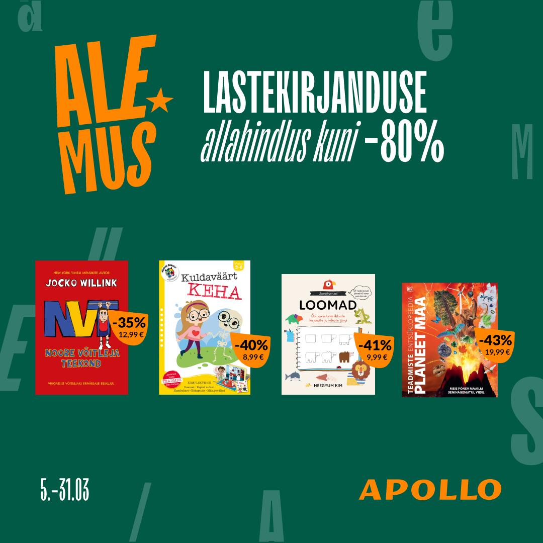 ALEMUS: raamatud ja elamustooted kuni -80% - Apollo