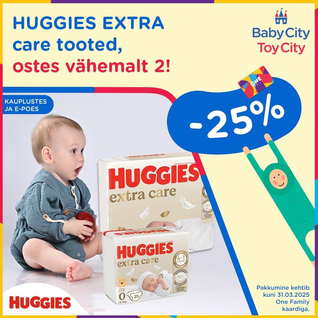 HUGGIES Extra care tooted -25%, ostes vähemalt 2! - Babycity