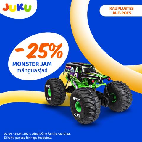 MONSTER JAM mänguasjad -25%!