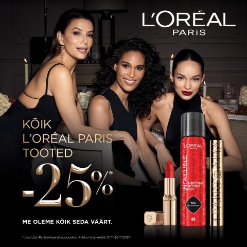 Kõik L'Oréal Paris tooted -25%