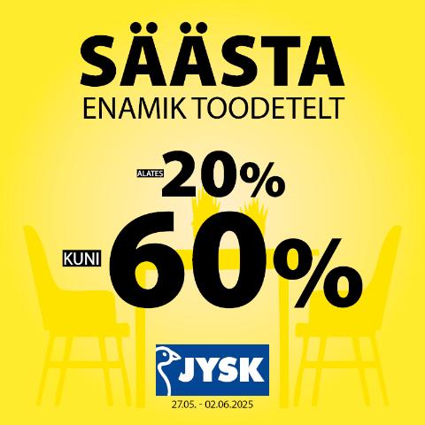 Säästa enamik toodetelt alates 20% kuni 60%